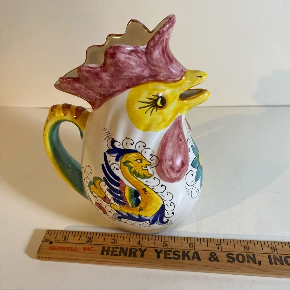 Williams Sonoma Italian Rooster Pitcher Made In Italy